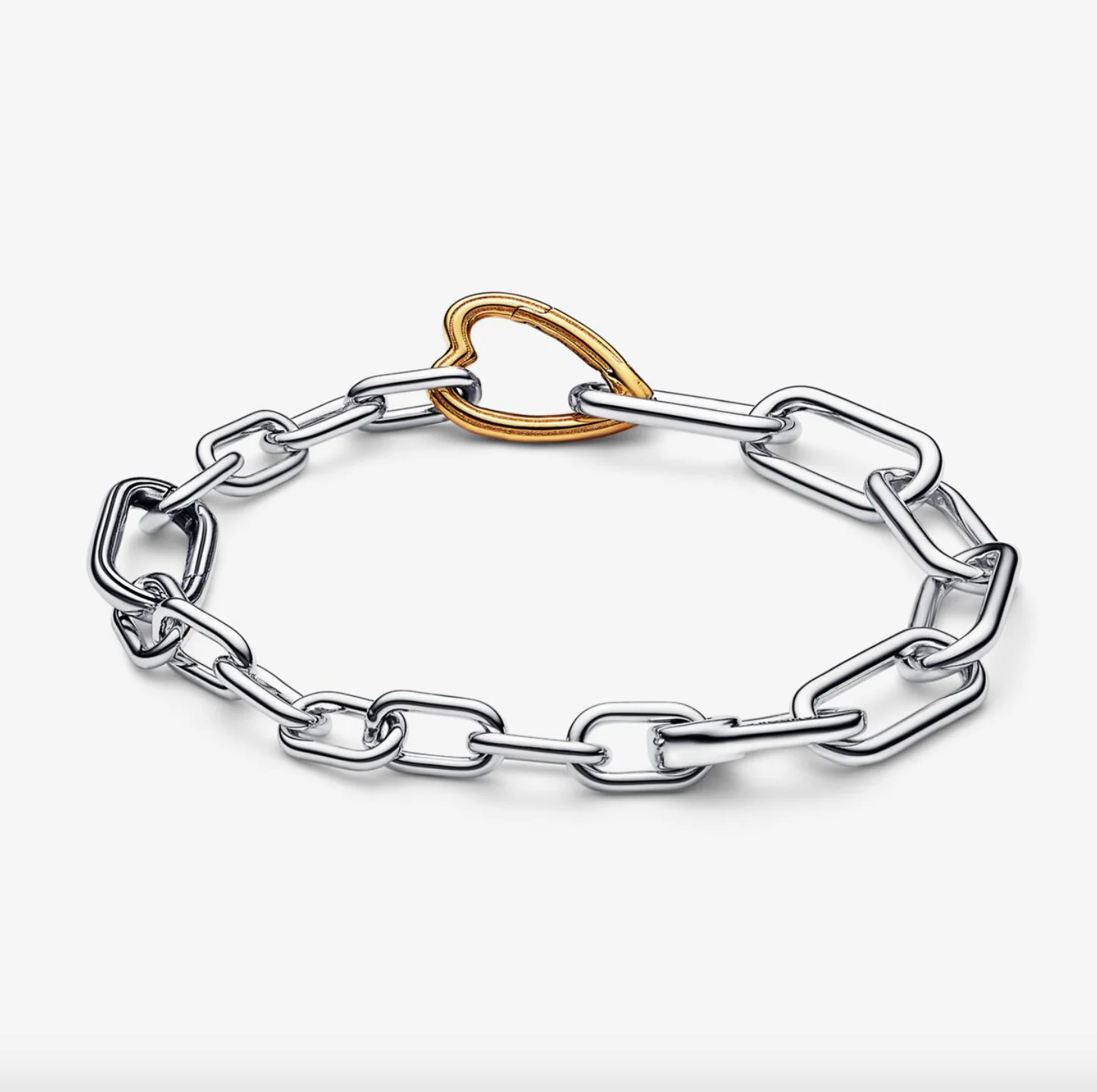 Pandora Two-tone Heart Link Chain Bracelet - Image 3