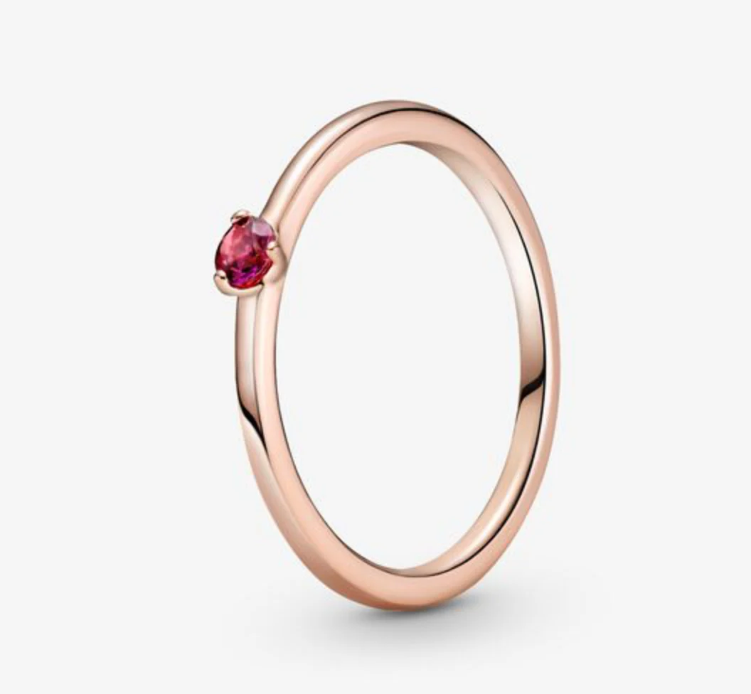 Pandora Rose Red Solitaire CZ Ring