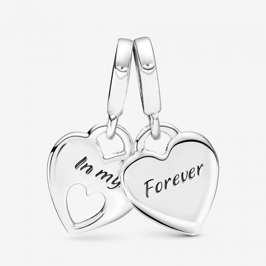 Pandora Double Heart Split Dangle Charm - Image 4