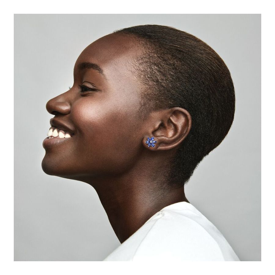 Pandora Sparkling Blue Herbarium Cluster Stud Earrings - Image 3