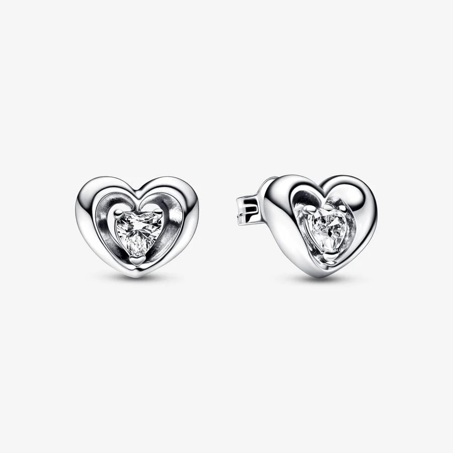 Pandora Radiant Heart & Floating Stone Stud Earrings