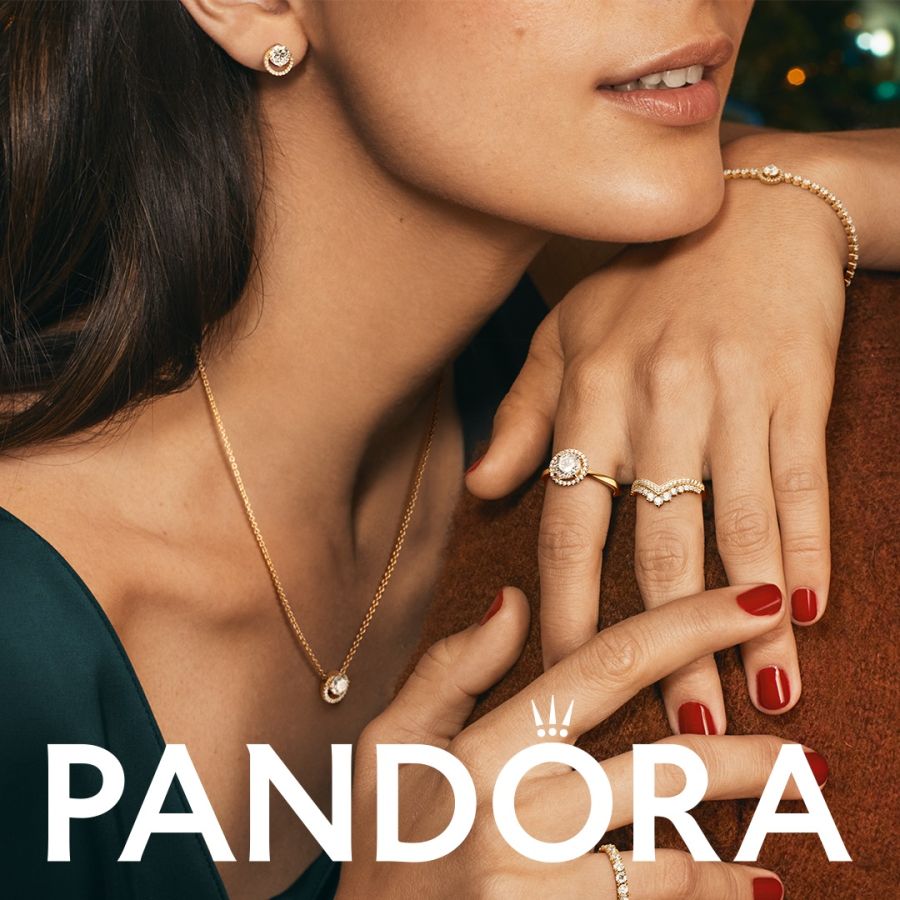 Pandora Sparkling Round Halo Pendant Collier Necklace - Image 8